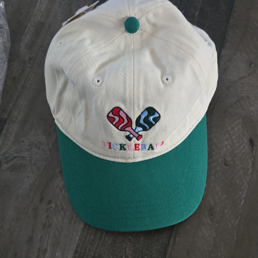 100% Cotton Pickleball Ladies Hat Adjustable Strap, White, Pink, Green